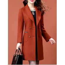 Loose fitting Korean suit collar alpaca wool jacket HF2320-02-01