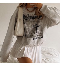 Pure cotton printed loose long sleeves HF1602-03-04