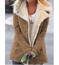 Casual and easy-going fleece extended jacket HF1902-03-01