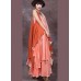 Loose sleeveless linen clothes For Women Tunic Tops orange tie waist cardigan summer