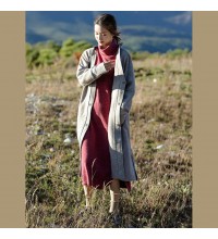 Fashion Gray Loose Woolen Overcoat New Women Casual Outfits